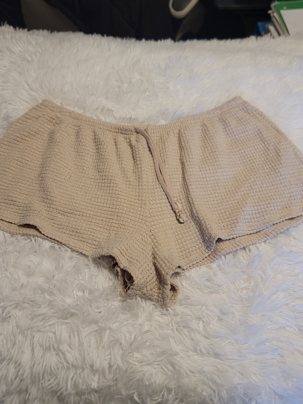 🔥3 For $25 Wild Fable Largw Beige Waffle Knit Women’s Lounge Shorts Size Medium